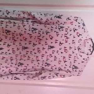 Christmas long sleeve shirt with red houses and gr